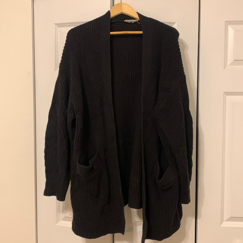 Everlane chunky knit open cotton cardigan, L